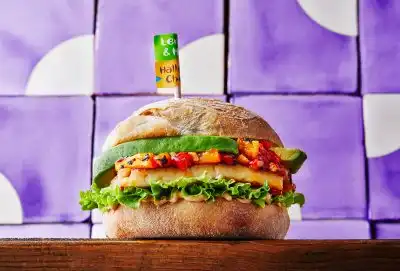 Nando's Halloumi Cheese, Avocado and Relish Burger
